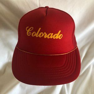 80s Vintage Red Colorado Trucker Hat